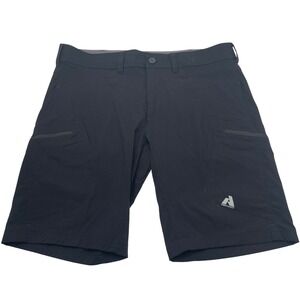 Eddie Bauer First Ascent Mens 38 Black Shorts Hiking Outdoor Zipped Cargo Pocket